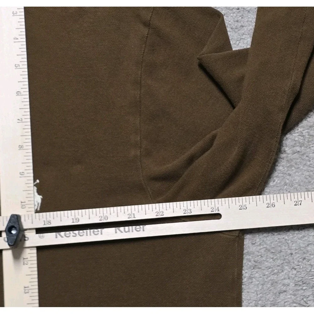 VTG 90s Polo Ralph Lauren Long Sleeve Polo Shirt Mens XLT Brown Pony Comfort